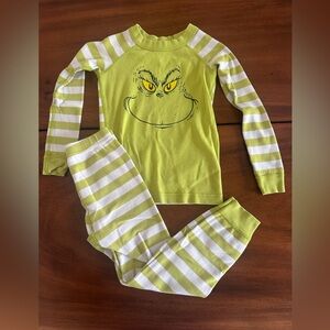 Kids Green Striped Grinch Pajamas Size 5